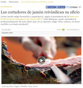Los cortadores de jamón reivindican su oficio