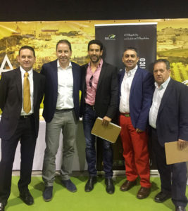 Miguel Ángel Abril, Pedro Pérez Cascos, Fran Robles, Clemente Gómez y Manuel Pradas. II Concurso Cortadores jamón Montilla
