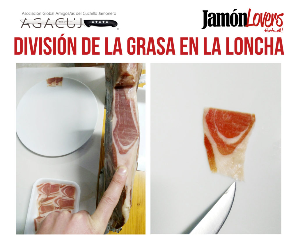El corte de la paleta: División de la grasa en la loncha de la paletilla