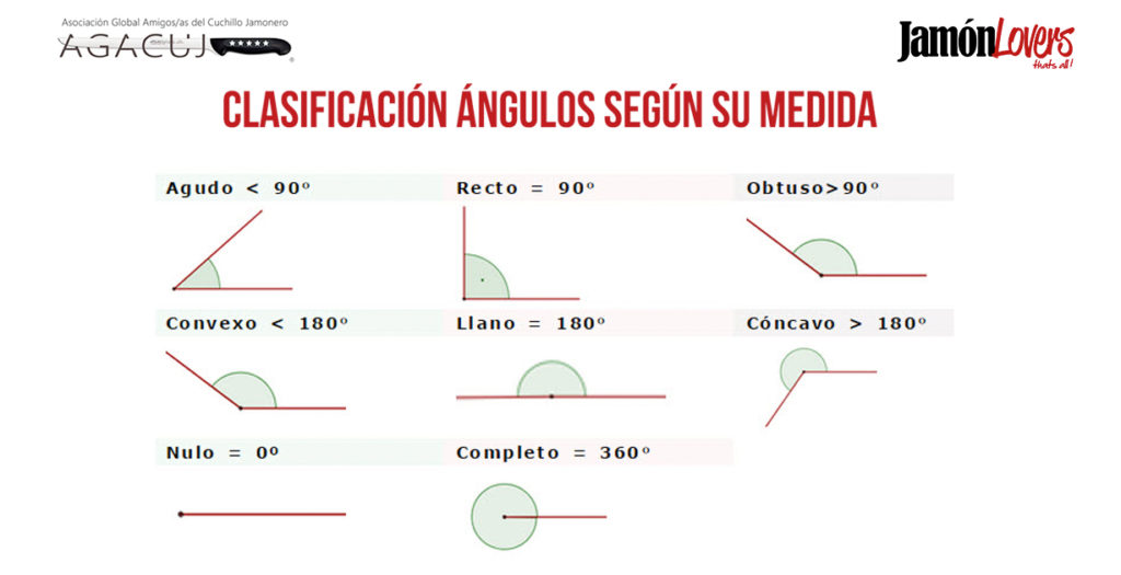 El corte de la paleta: Clasificación Ángulos según su medida