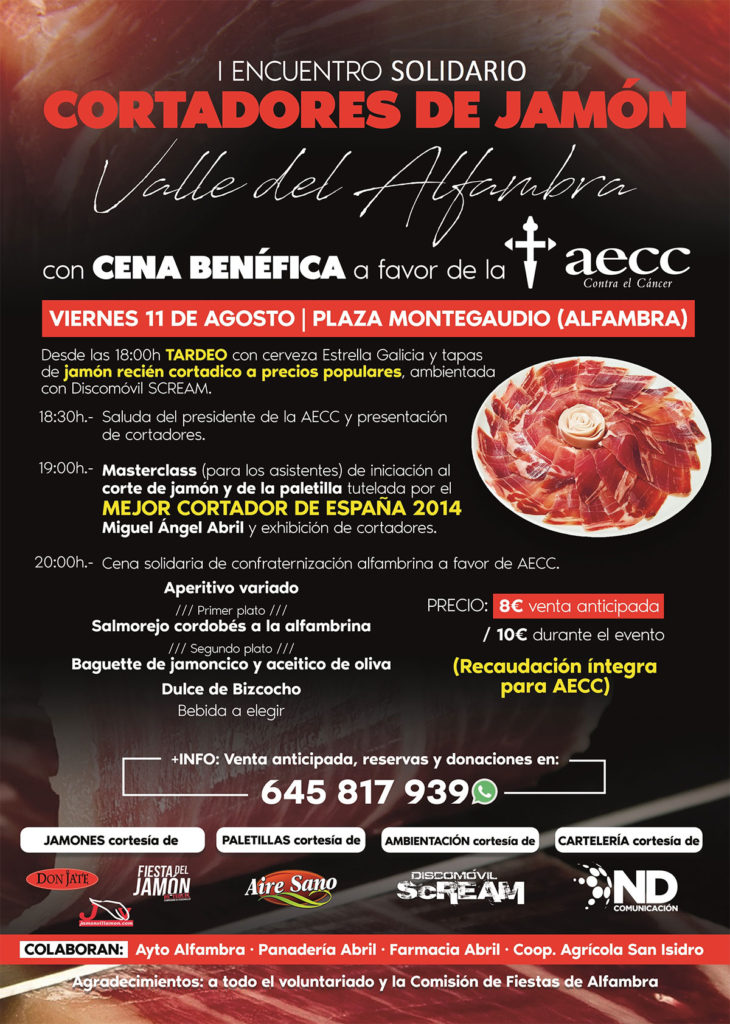 Alfambra acoge el próximo 11 de agosto su I Encuentro Solidario de Cortadores de Jamón