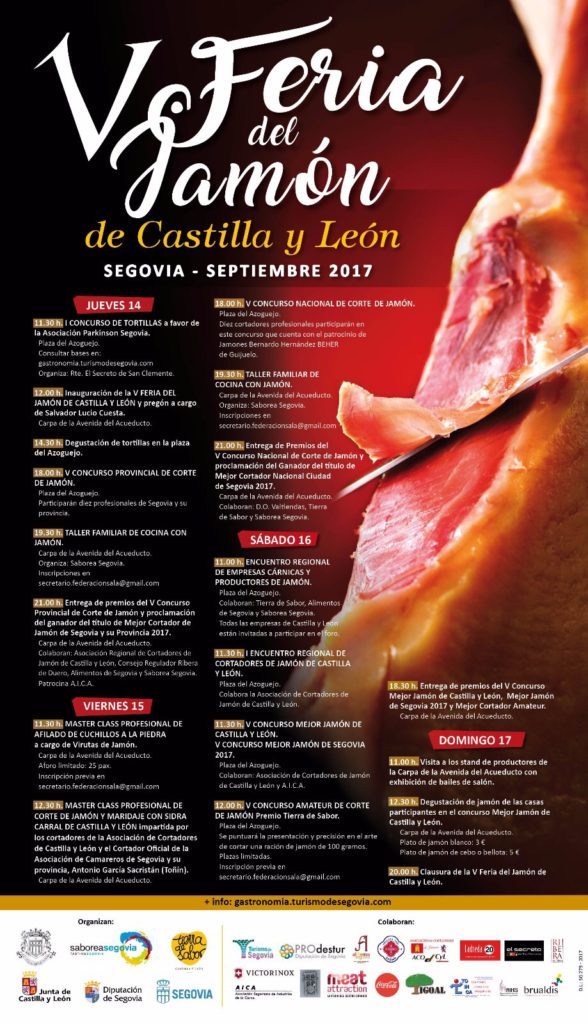 V Feria del Jamón de Castilla y León del 14 al 17 de Septiembre en Segovia