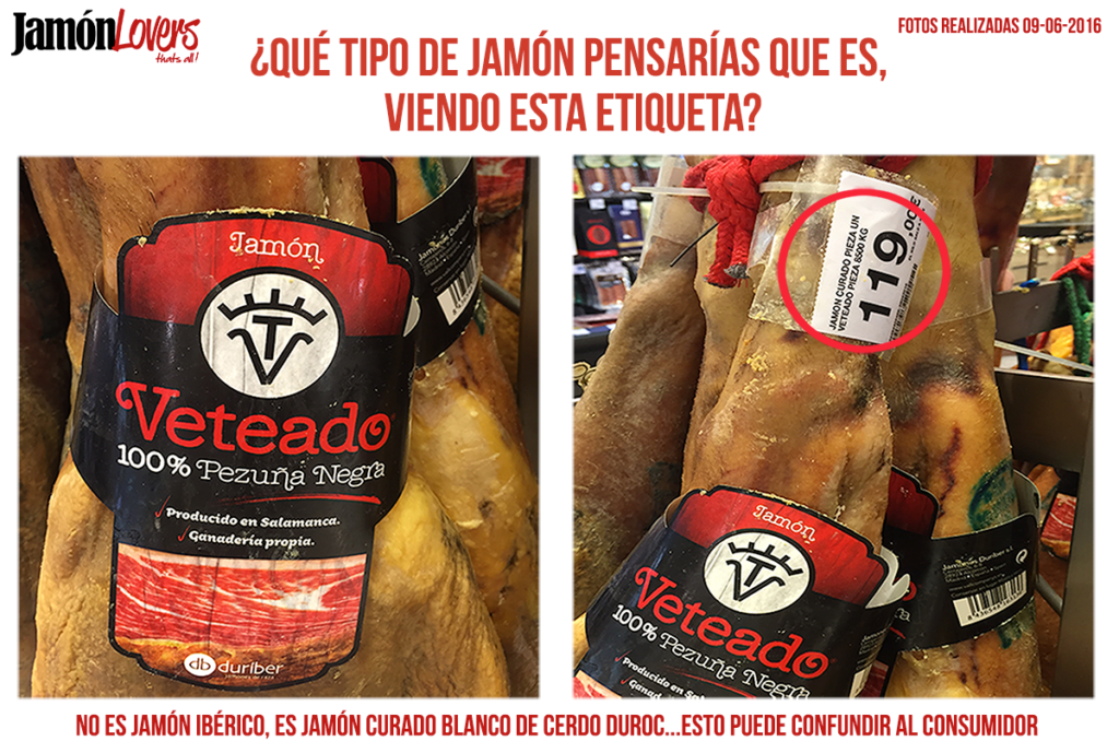 Etiquetado jamón ibérico confuso para el consumidor