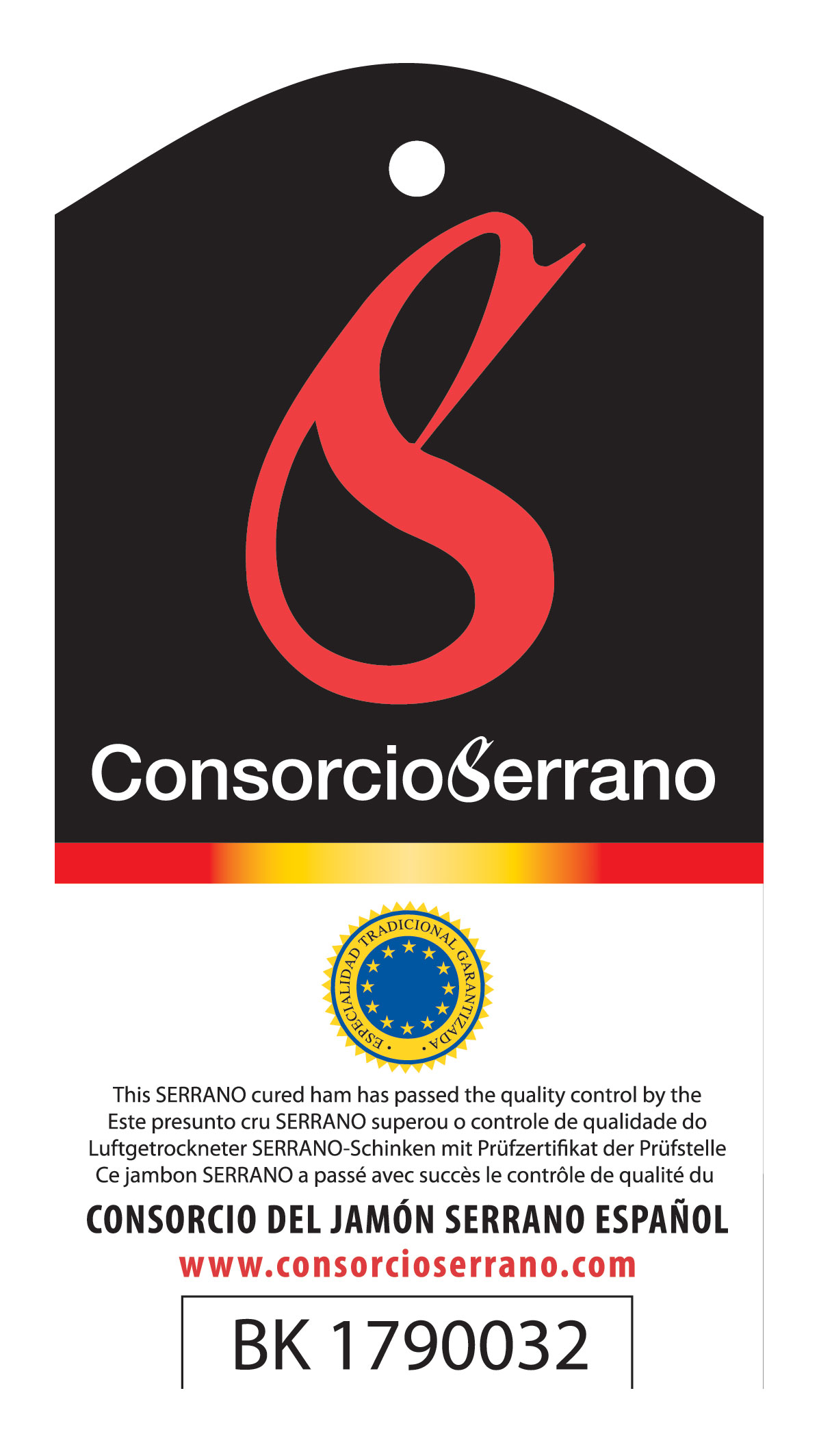 Etiqueta consorcio jamón serrano