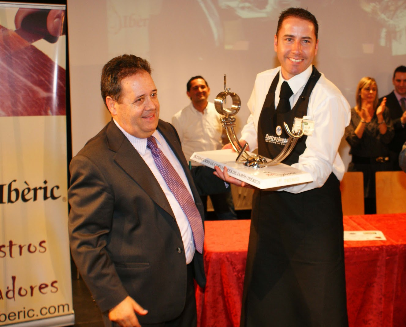 Manuel Pradas y Pedro José Pérez Casco. Concurso Cortadores de Jamón Sant Boi.