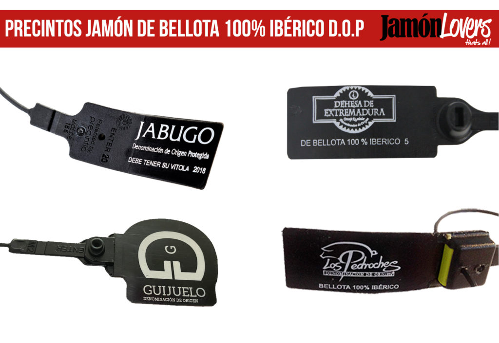 Precintos Jamón de Bellota 100% Ibérico Denominaciones de Origen Protegidas Jamón