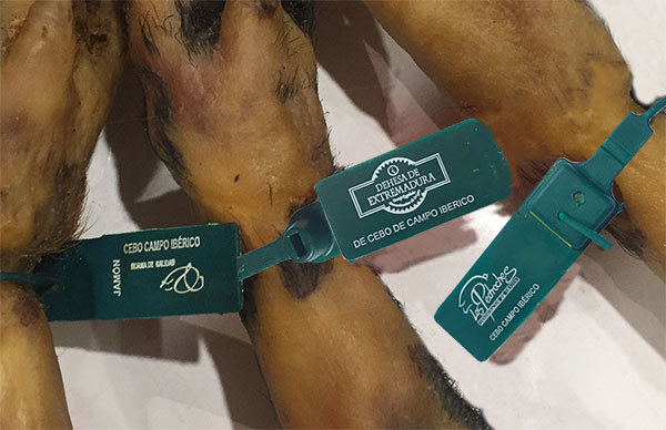 Jamones de cebo de campo tipologías