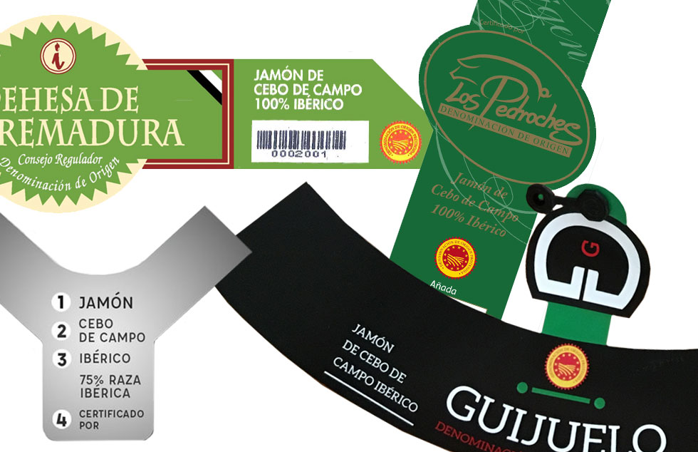 Precintos y vitolas de Jamón de Cebo de Campo Ibérico