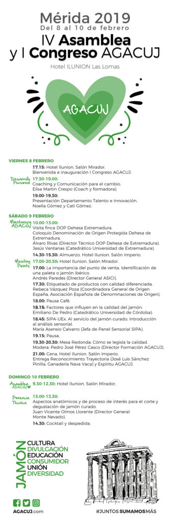 Programa I Congreso AGACUJ, congreso sobre el jamón