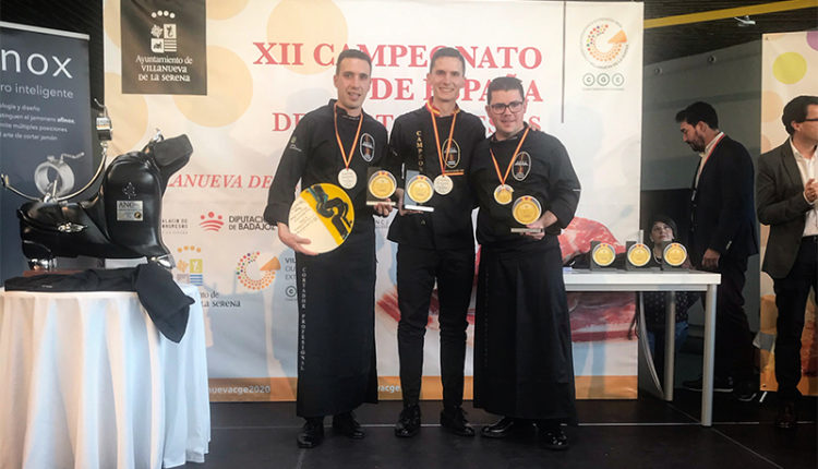 podium-XII-campeonato-espana-cortadores-jamon-ancj-villanueva-de-la-serena