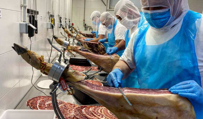 Cómo funciona una sala de loncheado de jamón