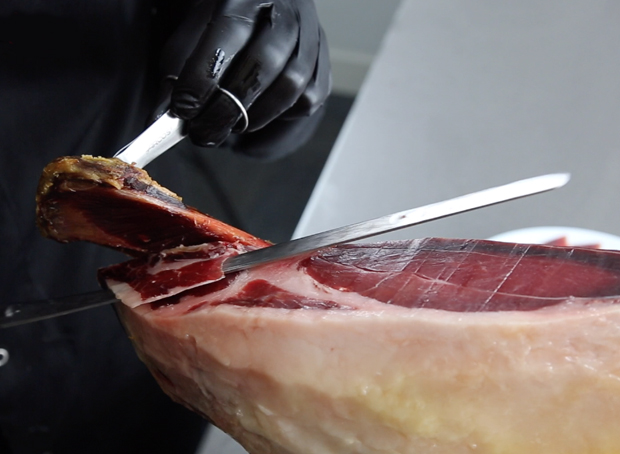 La punta, las partes del jamón