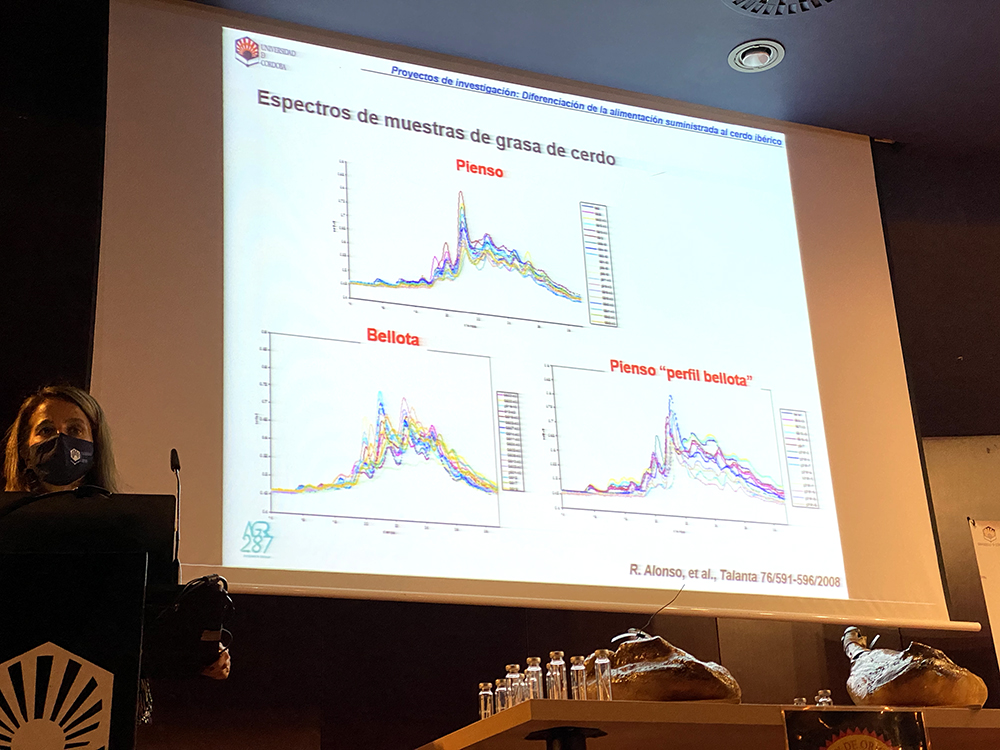 Espectro alimentación proporcionada al cerdo ibérico