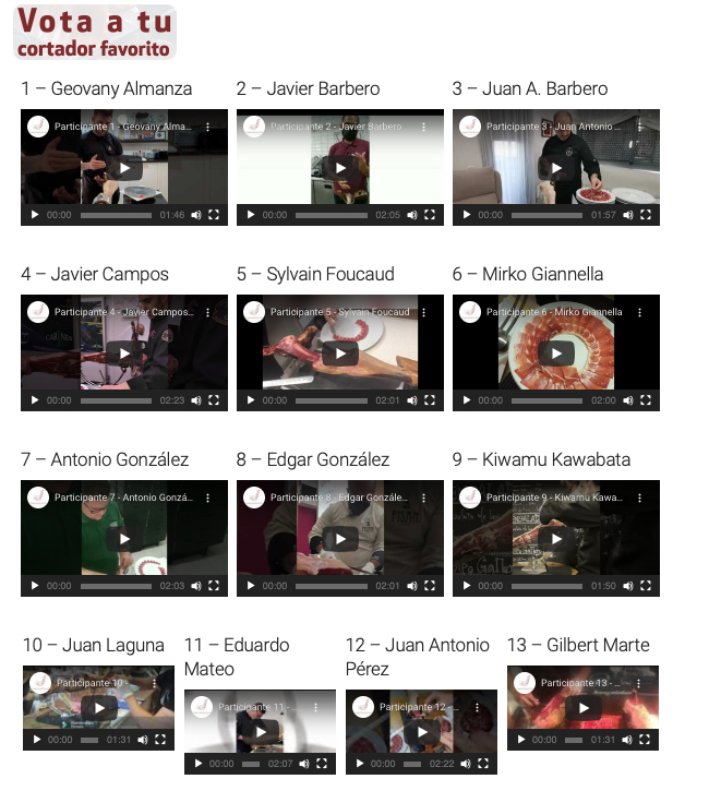 Participantes del primer concurso internacional de remate de jamón ibérico