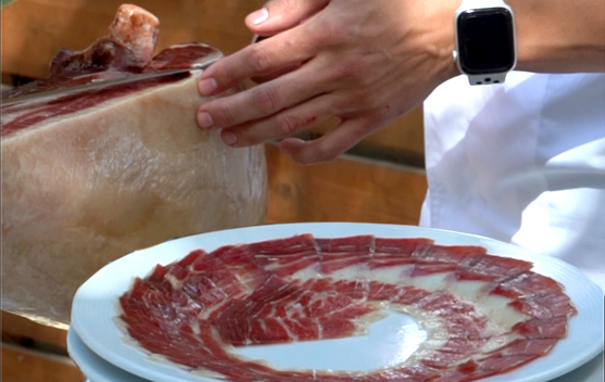 ¿Cómo colocamos en nuestra ración las lonchas de la punta del jamón?