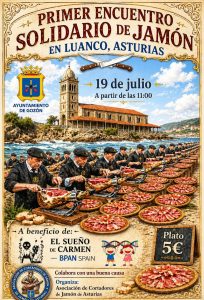 Primer encuentro solidario de jamón en Luanco, Asturias